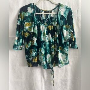 Apt. 9 Floral Crop Top 3/4 Sleeves size Petite